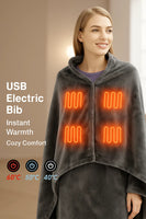 WarmTech™ Heated Flannel Blanket – USB Powered Plush Shawl for Winter Comfort & Full-Body Warmth