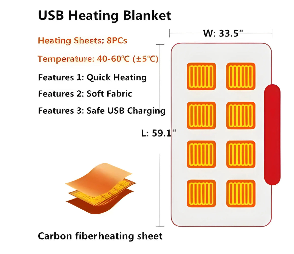 WarmTech™ Heated Flannel Blanket – USB Powered Plush Shawl for Winter Comfort & Full-Body Warmth